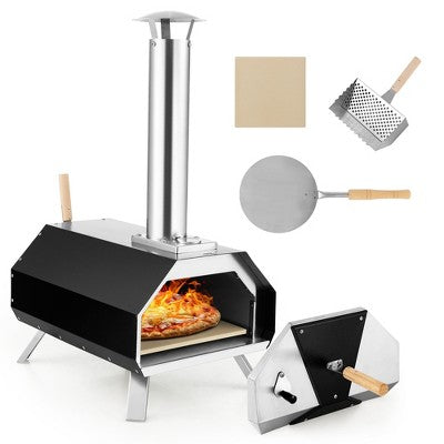 Składany piecyk pizzowy na pellet i drewno