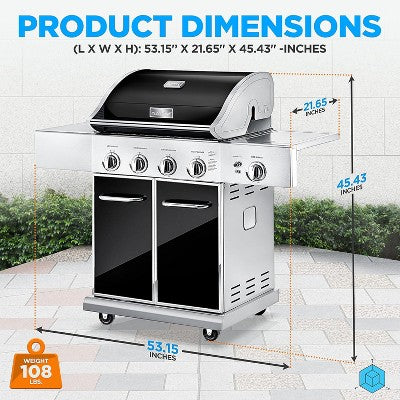 Stacjonarny grill gazowy na propan NutriChef